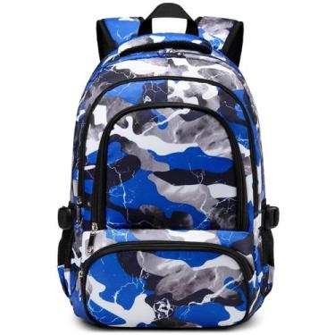 Imagem de Mochila infantil BLUEFAIRY para meninos, escola primária, 43 cm, azul 