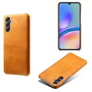 Imagem de Capa para Samsung Galaxy M54 5G,Proteção contra quedas,Casca de volta de cor sólida simples,Design de couro de imitação de plástico-Orange