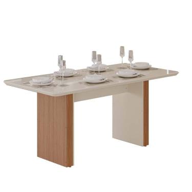 Imagem de Mesa Helena 1,60 100% MDF com Tampo de Vidro Tuboarte