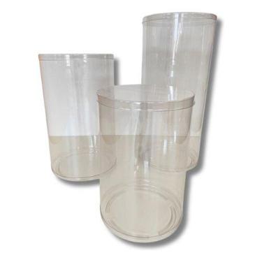 Imagem de Trio Cilindro Transparente Tampa E Base Flexível 80 62 50 Cm - Lúdica 