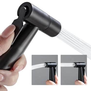 Imagem de BARROCK Cabeça de pulverizador portátil de bidê de aço inoxidável Shattaf Jet Spray acessório para vaso sanitário, pulverizador de fraldas de pano de bebê com controle de pressão de água ajustável
