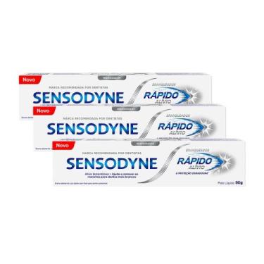 Imagem de Kit 3 Creme Dental Sensodyne Branqueador Rápido Alívio 90g