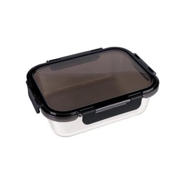 Imagem de Pote Refratário Retangular com Tampa Preta 650ml