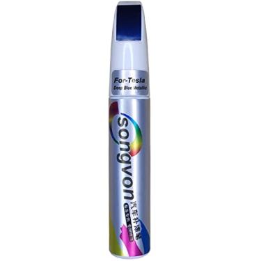 Imagem de SONGVEN Tinta de retoque de carro azul para spray da série Tesla 12 cm (azul escuro metálico)