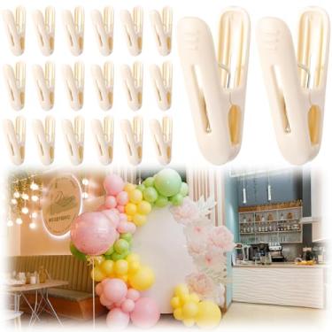 Imagem de LemonRoad Pacote com 20 clipes de arco de balão de plástico grampos de mola de 6 cm clipe resistente para kit de arco de balão, decoração de aniversário, artesanato, cenário, marcenaria, estúdios de