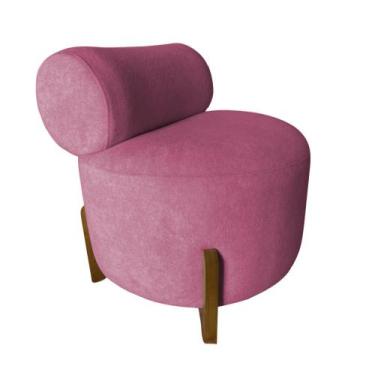 Imagem de Poltrona Decorativa Mônaco Veludo Rosa - Mazzero Decor