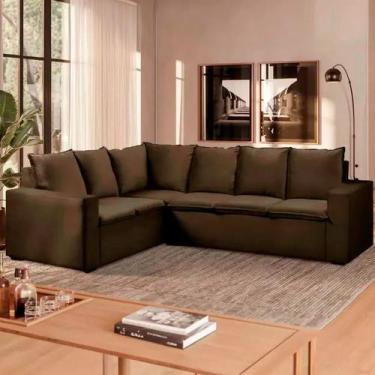 Imagem de Sofa de Canto 5 Lugares 265cm Melissa Takei, Marrom Escuro