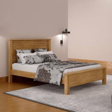 Imagem de Cama de Casal em Mdf e Mdp 113cm X 151cm Malaga Cumaru