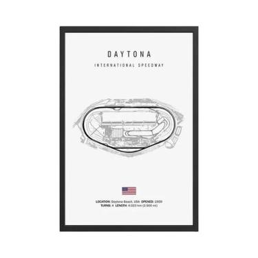 Imagem de Arte De Parede Vintage Em Lona HD Com Tema De Circuito De Fórmula 1 Im