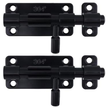 Imagem de Chinflly Trava de portão, trava de barril deslizante de 10 cm, fechadura de porta resistente engrossada de aço inoxidável para armários, galpões, janelas, portas, cercas externas, cerca de madeira com