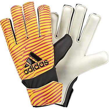 Imagem de Luvas de Goleiro de Treino Adidas Performance X, Rosa Choque/Preto/Ouro Solar, Tamanho 8