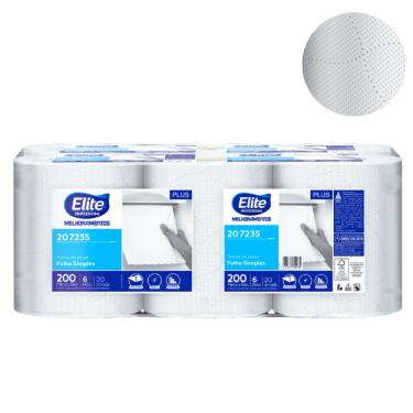 Imagem de Bobina de Papel Toalha Branco com 6 Rolos Elite