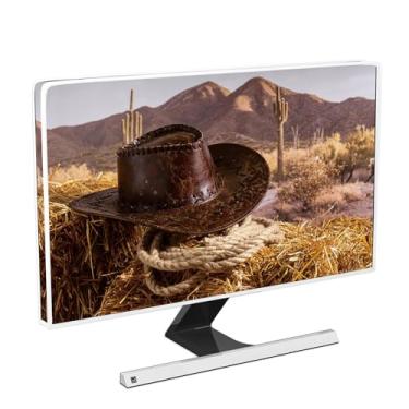 Imagem de Baocicco Capa de monitor de computador à prova d'água West Cowboy 66, 61, 63 cm, chapéu de cowboy ocidental do deserto vaqueira palheiro rústico antiestático à prova de poeira para decoração de