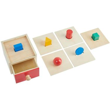 Imagem de Caixa coletora montessoriana com 6 tábuas e gaveta - Brinquedo educativo para crianças