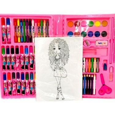 Imagem de Maleta De Pintura Infantil Para Colorir 98 Peças + Desenhos