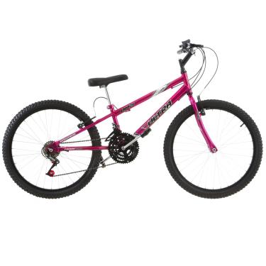 Imagem de Bicicleta de Passeio Ultra Bikes Esporte Chrome Line Rebaixada Aro 24 Reforçada Freio V-Brake – 18 Marchas Rosa Pink Feminina
