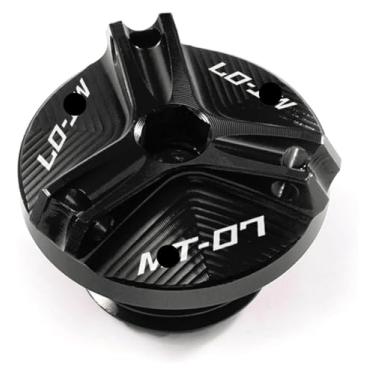 Imagem de Compatível com MT07 MT 07 Mt-07 FZ07 2015-2022 2023 2024 Acessórios Tampa do reservatório de fluido de freio dianteiro traseiro tampas de válvula de enchimento de óleo (uma tampa de enchimento preta)