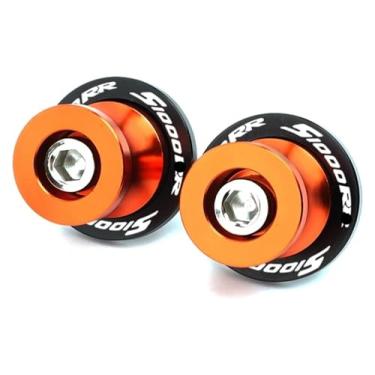 Imagem de BYYINGSUS Acessórios de motocicleta 8 mm parafuso de suporte de braço oscilante bobinas deslizantes compatíveis com S1000R S1000RR 2009-2022 2023 (S1000rr laranja)