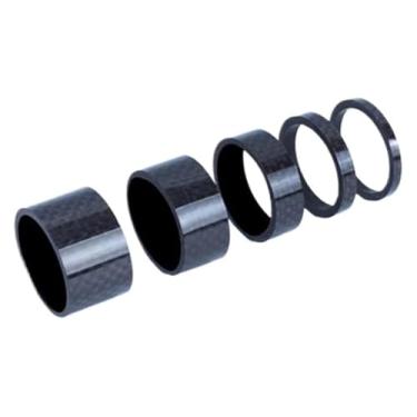 Imagem de BYYINGSUS Arruela de fibra de carbono para fone de ouvido de bicicleta de estrada 1-1/20.3 cm 28,6 mm 1-1/10.2 cm 31,8 mm OD2 haste dianteira ajuste espaçador (5 peças - conjunto para 28,6 mm)