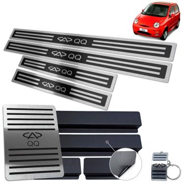 Imagem de Descanso + Soleira Chery QQ 2011 a 2014 Preto Alto Relevo