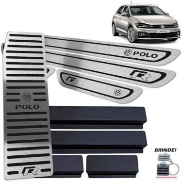 Imagem de Descanso + Soleiras Preto Baixo Relevo Polo R-Line Aço inox