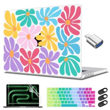 Imagem de CISSOOK Compatível com MacBook Pro 14 polegadas Capa M4 M3 M2 M1, capa rígida com capa de teclado para MacBook Pro 14 2021-2025, estilo minimalista floral