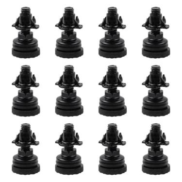 Imagem de Antrader Pés de nivelamento ajustáveis com porcas em T, niveladores de móveis resistentes rosqueados de 5/40.6 cm (M8), ajustador de altura de móveis de aço carbono à prova de choque para bancada