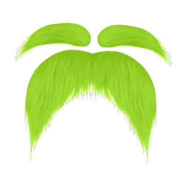 Imagem de Fiocias Barba postiça Sobrancelhas Barba postiça Bigodes para bar Fantasia, Verde