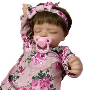 Imagem de Boneca Bebê Reborn Menina Realista De Silicone Vinil Corpo Inteiro Completa Com Roupa, Mamadeira, Chupeta e Certidão de Nascimento
