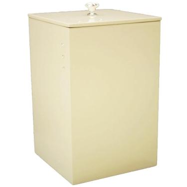 Imagem de Lixeira Banheiro Mdf Quadrada Com Strass 8Litros Biscuit