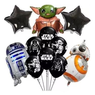 Imagem de Kit 11 Balões de Festa Star Wars - Yoda Darth Vader e Outros - Balão S