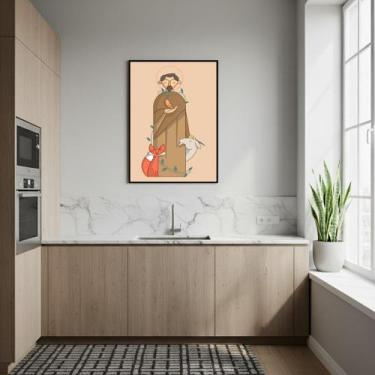 Imagem de Quadro Decorativo São Francisco de Assis Animais - 70x50cm - Quadros O