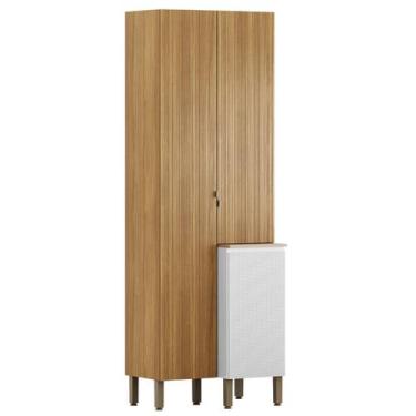 Imagem de Armário Paneleiro Duplo Art 3 Portas Kit's Paraná, Freijó Ártico Risca