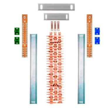 Imagem de Kit Barramento Trifásico 225A para 54 Circuitos - Zathura