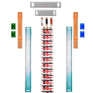 Imagem de Kit Barramento Trifásico Isolado 225A para 54 Circuitos com Placa de P