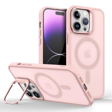 Imagem de Capinha Capa Case tecnológica Premium Para iPhone 15 Pro Max de 6,7 Polegadas - Anti impacto e proteção para câmeras com suporte retrátil e acabamento Micro-Mate Fosco (ROSA MICRO-MATE)