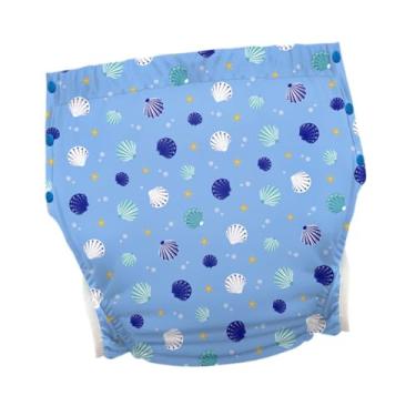 Imagem de oshhni Capa de fralda de pano para adultos, calça para mulheres e homens, para idosos, reutilizável, à prova de vazamento, macia, à prova d'água, Azul, Xxl