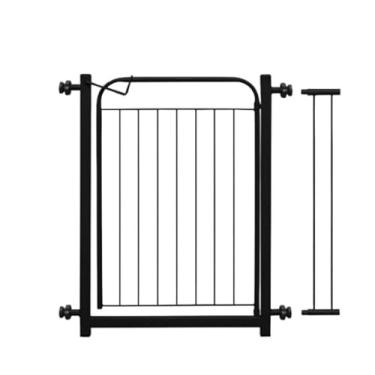 Imagem de Grade Portão Proteção Pet Cachorro 69 A 84 Cm Criança Cães (KIT PORTÃO PRETO C/2 UNIDADES)