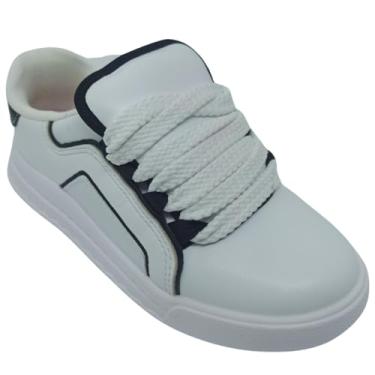 Imagem de Molekinha, Tênis Molekinha Menina Infantil Napa Turim com Cadarço Largo (BR, Criança de 9 a 12 anos, Numérico, 32, Branco off/Nude)