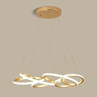 Imagem de Luminária pendente linear moderna de ferro dourado trançado para ilha de cozinha, lustres minimalistas para sala de jantar, luzes de suspensão de 65 W, iluminação decorativa, atmosfera