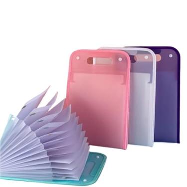 Imagem de Pasta Sanfonada Organizadora para Documentos com 12 Divisórias em Plástico Cristal Tamanho A4 - Uso Escolar e de Escritório(1,mascolino(sem ziper))