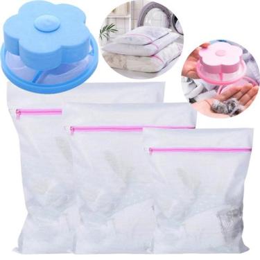 Imagem de Kit Filtro Flutuante Coletor de Fiapos Pelos para Máquina de Lavar Com