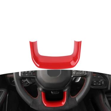 Imagem de JOSHELA Adesivo para painel de volante RAM TRX para RAM TRX 2018 2019 2020 2021 2022 2023 2024-Presente Vermelho Acessórios interiores 1 peça