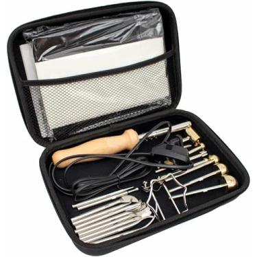 Imagem de LGEOELIAS Kit de ferramentas para fazer flores de tecido faça você mesmo, máquina elétrica de passar flores artificiais, fabricante de flores de tecido com 17 cabeças