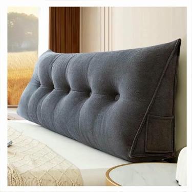 Imagem de LGEOELIAS Almofada triangular de cabeceira, almofada longa com suporte de posicionamento, almofadas de cunha triangulares cabeceira, com capa removível, para sentar na cama travesseiro de encosto