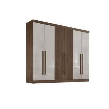 Imagem de Roupeiro 6 Portas Ripado 6 Gavetas com pés Da Vinci Plus D Doro D Doro