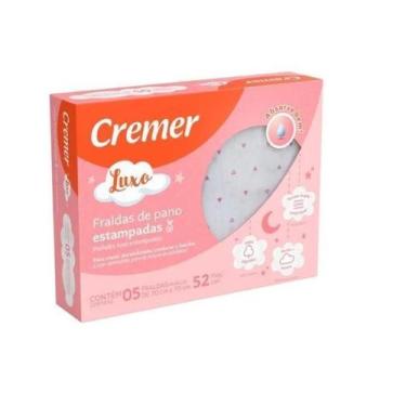 Imagem de Kit 5 Peças Fralda De Pano Luxo Cremer Feminino 70X70 - Dugu