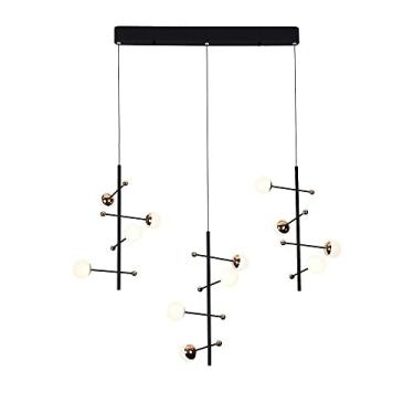 Imagem de PENDENTE FUXICO DE AÇO ALUMINIO E ACRILICO DOURADO E PRETO