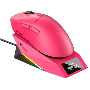 Imagem de DAREU Mouse para jogos AE7 Pro Dual 8K sem fio com base de carregamento e tela TFT, sensor óptico 30000DPI, polling de 8k, estrutura de quilha, conectividade trimodo, 62 g leve, 6 botões programáveis