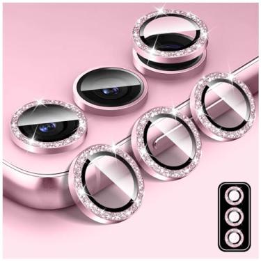 Imagem de Kucheed Protetor de lente de câmera Bling para Samsung Galaxy Z Fold 7, protetor de tela de vidro temperado, alinhamento automático de glitter, anéis de metal individuais, adesivos de filme